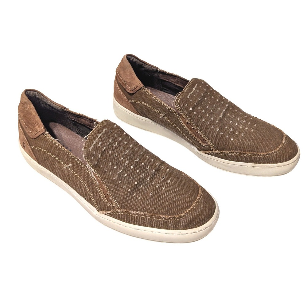 Roan by Bed Stu Kayson Mens Brown Textile Leather Slip On Sneakers Size 11